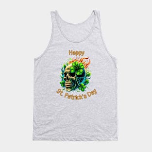 St Patricks Day 2024. Irish Skull Men Tank Top